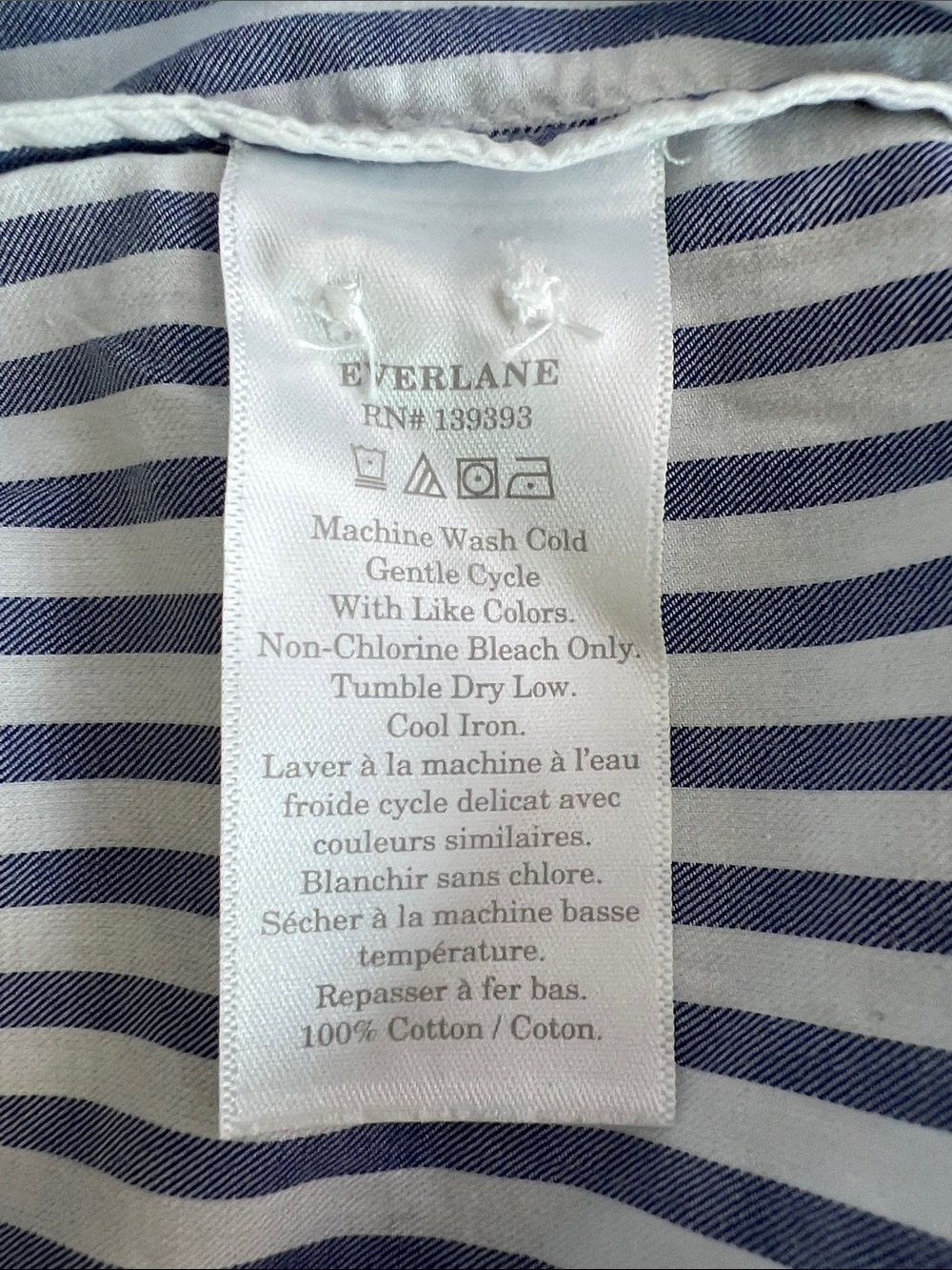 New Everlane THE MUST-HAVE SHIRT IN SILKY COTTON in Mariner Blue/ White Size 0 - Picture 8 of 14